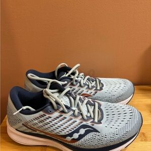 Saucony Gray and Blue Athletic Sneakers